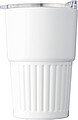 Recycled stainless steel travel mug (450 ml) Calo, white