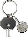 Recycled zinc alloy radiator bleed keychain Mara, black