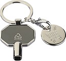 Recycled zinc alloy radiator bleed keychain Mara, black