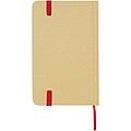 Reed A6 recycled hard cover notebook with plain pages, red