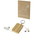 Reel 6-in-1 retractable bamboo key ring charging cable