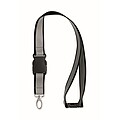 Reflective RPET lanyard, black