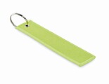Remove before flight key ring, neon green