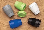 Reusable Coffee cup with screw lid 350ml,grey