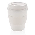 Reusable Coffee cup with screw lid 350ml,white