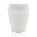 Reusable Coffee cup with screw lid 350ml,white