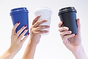 Reusable double wall coffee cup 300ml,blue
