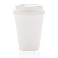 Reusable double wall coffee cup 300ml,white