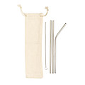 Reusable stainless steel 3 pcs straw set