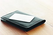 RFID blocking card. The aluminium layer inside this card blocks all radio frequencies passing throug