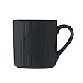 Ribbed ceramic mug mat 340 ml, black