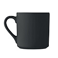 Ribbed ceramic mug mat 340 ml, black