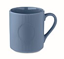 Ribbed ceramic mug mat 340 ml, blue
