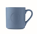 Ribbed ceramic mug mat 340 ml, blue