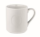 Ribbed ceramic mug mat 340 ml, white