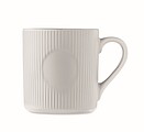 Ribbed ceramic mug mat 340 ml, white