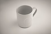 Ribbed ceramic mug mat 340 ml, white