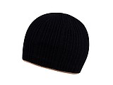 Ribbon winter hat, black+beige