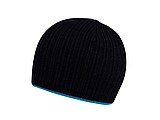 Ribbon winter hat, black+blue