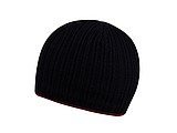 Ribbon winter hat, black+burgundy