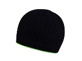 Ribbon winter hat, black+neon green