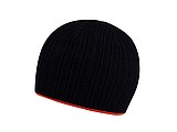 Ribbon winter hat, black+orange
