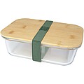 Roby glass lunch box with bamboo lid, heather green