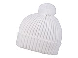 Roll up rib winter hat, white