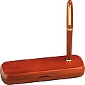Rosewood pen set in case, brown
