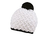 Rough style winter hat, white+black