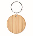 Round bamboo key ring