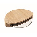 Round bamboo pizza cutter, wood