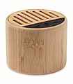 Round bamboo wireless speaker