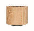 Round bamboo wireless speaker