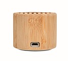 Round bamboo wireless speaker
