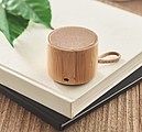 Round bamboo wireless speaker