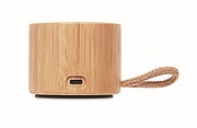 Round bamboo wireless speaker