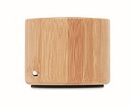 Round bamboo wireless speaker