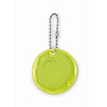 Round reflective keyring, neon yellow