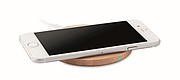Round wireless charger bamboo