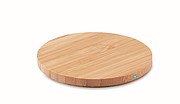 Round wireless charger bamboo