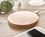 Round wireless charger bamboo