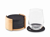 RPET coasters in bamboo holder MO6447-40