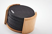 RPET coasters in bamboo holder MO6447-40