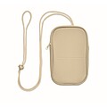 RPET cross body travel pouch, beige