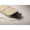 RPET cross body travel pouch, beige