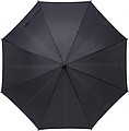 RPET Pongee (190T) automatic umbrella with eight panels. Metal frame and bamboo handle.