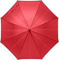 RPET Pongee (190T) automatic umbrella with eight panels. Metal frame and bamboo handle.