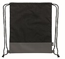 RPET PU drawstring bag 2 tone, black