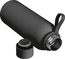Rubberised drinking bottle with loop, 700 ml, anthracite